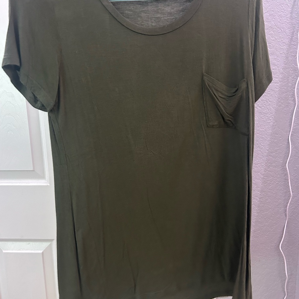 Active Basic Dark Olive Short Sleeve Tee